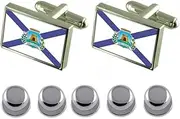 [Select Gifts] Shirt Dress Studs Fortaleza City Brazil Flag Cufflinks