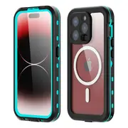SHELLBOX Dot+ Series IP68 Waterproof Case for iPhone 15 Pro PC+TPU Clear Phone Cover