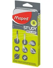 [Maped] Mathematical Instruments Study Set With Metal Box 8 Piece