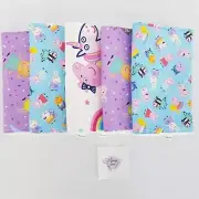 Baby Burp Cloths 5 Pack Mix Peppa Pig Character Print Towelling Backed Handmade