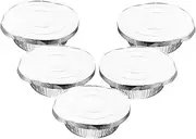 DINHEAROM 5Sets Camping Grill Pot with Lid Multi Function Tin Foil Pans for BBQ Outdoor Cooking and Picnics Convenient Stackable Food Containers