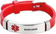 [DWJSu] Black Blue Red Medical Identification Bracelet Medical Alert ID Emergency Bracelet Warning Adjustable Sport Silicone Health Alert Bracelets First Aid