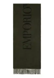 NWT EMPORIO ARMANI ANTRACITE SCARF WITH LOGO INSCRIPTION 625072 3F364