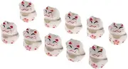 [Geardeangloow] 10 Pieces Ceramic Luck Cat Beads Maneki Neko Porcelain Spacer Beads 12x14mm