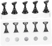 EXQUIMEUBLE 2Sets Acrylic Nail Practice Rack for Displaying Artificial Nail Tips Easy to Use Nail Art Stand with Magnetic Base for Manicure Training and DIY Nail Designs