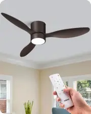 52 Inch Ceiling Fans with Lights, Remote Control, Noiseless, 3CCT LED Dimmabl...