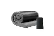 Single Foam Mattress Floor Camping Roll Up Cushion Portable Sleeping Travel Mat Thick Couch Bed Pad with Carrying Bag Grey