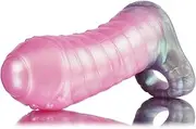 [YOCY] uncut style erection sheath for couple sex life, stretchable girthy penis sleeve with testicle strap, wearable self training masturbation handjob sex toy, travel friendly add-on sex toy