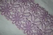 5 yards cream lilac multi color thick stretch sewing trim lace 6.25" wide