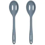 2x Ladelle Craft Blue Kitchenware Silicone Slotted Spoon Cooking/Serving Utensil