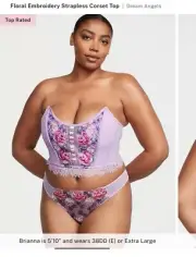 Victorias Secret Floral Embroi Purple Lace Corset Panty M Medium New $140 Vs14