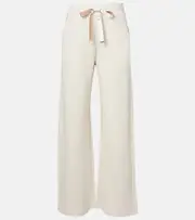 ['S Max Mara] 'S Max Mara Potenza cotton-blend fleece sweatpants UK 14 white