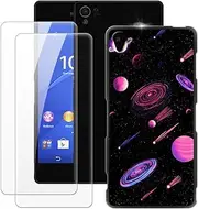 [MILEGAO] Sony Xperia Z3 Case + 2PCS Screen Protector Tempered Glass, Ultra Thin Bumper Shockproof Soft TPU Silicone Cover for Sony Xperia Z3 (5.2”)