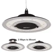Commercial Electric High Bay Lights 12" Round 12,000 Lumens Integrated LED Black