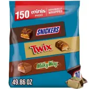 Mars Minis Milk Chocolate Candy Bars Bulk Variety Pack 46.86 oz. 150 Pieces