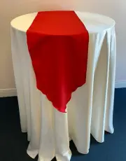 2 Poly Premier 13"x 90" Table Runner With Pointed Ends - 1 Ice Pink, 1 Red