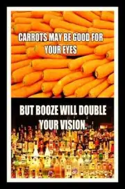 CARROTS AND BOOZE! USA MADE! METAL SIGN 8X12 MAN CAVE FUNNY BAR DORM HAPPY HOUR