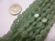 8x10mm Flat Oval Gemstone Aventurine Beads 15.5 Inch, Jewelry Making Beads
