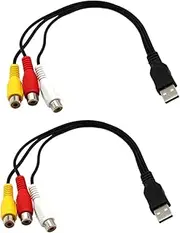 SWOOMEY 1Pair Male to Female Av Cable to Audio Video Adapter for and Home Theater for Audio and Video Connections