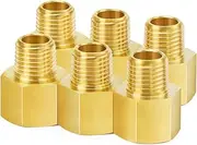ChillWaves Brass Pipe Fitting, Reducer Adapter 1/2" NPT Female x 1/4" NPT Male Thread Adapter(6-PACK)