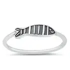 Fish Stackable Ring 925 Sterling Silver 4mm Size 4-10