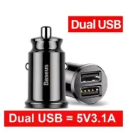 Baseus Dual USB Car Charger Fast Charing Cigarette Socket Lighter Power Adapter.