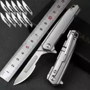 Titanium Scalpel Blade Folding Utility Knife Pocket Outdoor Camping EDC Tool
