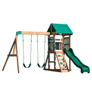 Backyard Discovery Buckley Hill Cedar Wood Play Centre Swing Set with Slide and Fort