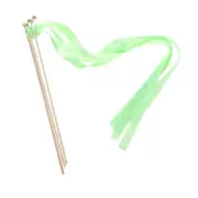 15Pcs Wedding Party Ribbon Streamers Sticks for Party Celebration Light Green