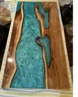 Live Edge Slab Coffee Table Handmade Acacia Wood Kitchen Top Resin Epoxy Desk