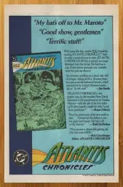 1990 DC Comics Atlantis Chronicles Vintage Print Ad/Poster Esteban Maroto Art