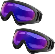 Outdoor Sports Goggles Ski Winter Snow Goggles Over Glasses for Adults Kids Outdoor Sports Goggles(2 Pack, Colorful)