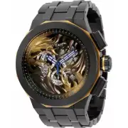 Invicta Men's Watch Speedway Chronograph Semi-Skeleton Dial Black Steel 34873