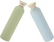 SAFIGLE 2Pcs Travel Bottles with Disc Top Caps Refillable Containers for Shampoo Lotion Cream More Leak Resistant Lightweight Travel Essentials