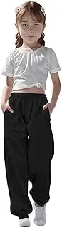 [Generic] Sports Sweatpants s for Grils Tying Leisure Style Trendy Comfortable Soft Fit Elasticity Cute Toddler Trousers