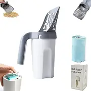 Meowbud Poop Scooper, Meowbud Cat Litter Scoop, Meowbud Poop Scooper with Holder Meow Bud 2 in 1 Cat Litter Scoop, Cat Litter Garbage Can (1pcs)