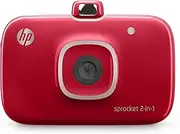 HP Sprocket 2-in-1 Portable Photo Printer & Instant Camera, Print Social Media Photos on 2x3 Sticky-Backed Paper - Red (2FB98A)