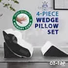 4PCS Bed Wedge Pillow Memory Foam Back Neck Support Reading Cushion Leg Raiser
