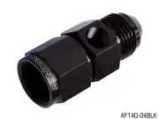AEROFLOW STRAIGHT FEMALE TO MALE WITH 1/8" PORT -4AN BLACK FINISH AF140-04BLK
