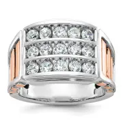 14k White/Rose Gold Two-tone Gold White/Rose Gold Men's Diamond Ring Mounting