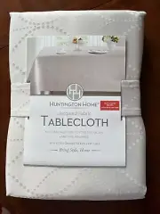 Huntington home Jacquard Fabric Tablecloth Trellis 60x102 Lavendar Blush