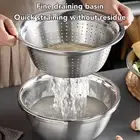 AU (10.2in)3 In 1 Colander Strainer Set Stainless Steel Rice Washing Multi