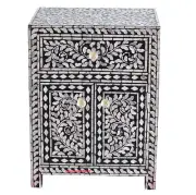 CORTEZ SHELL INLAY CABINET/CHEST/CUPBOARD 2 DOORS 1 DRAWER