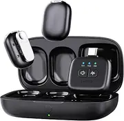 ULANZI A30 Tiny Mic Magnetic (Black), Wireless Lavalier Microphone Mini Size, Noise Cancellation, 164 ft Range, 20H Battery Life, Lapel Microphone for Video Recording, DSLR, iPhones, Android, PC