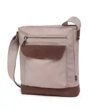 Tsd Brand Urban Light Coated Canvas Crossbody Bag In Color Beige New