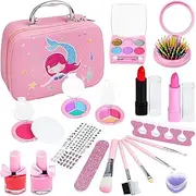 Makeup Kit for Girls, Washable Girls Makeup Kit, Makeup Set with Unicorn Cosmetic Case, Real Cosmetic Set Pretend Makeup Beauty Set