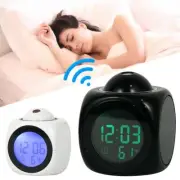 LED Digital Alarm Clock Time Projection Projector Voice Talking Temp Display-·