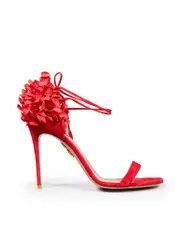 Red Suede Lilly Of The Valley Sandals