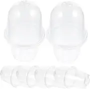 ANDRESLAD 15Pcs Transparent Plant Pots with Cover Durable Nursery Pots for Indoor Plants for Seedlings and Propagation Lightweight Garden for Home Use