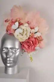 Peach Pink Rose Peony Berry White Cream Feather Butterfly Orchid Flowercrown ...